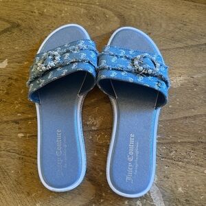 Juicy Couture Blue Crystal Embellished Sandals
